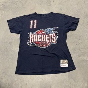 Mitchell & Ness Hardwood Classics Yao Ming Houston Rockets Mens Sz L‎ Blue Shirt